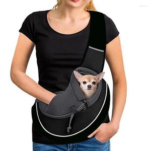 Sac de transport pour animaux de compagnie, sac en maille respirant pour chiot chat, sacoche à bandoulière avec poche pour voyage en plein air