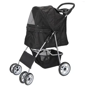 Hondendraagtas Kinderwagen Reiswagen 4-wieler met opvouwbare kar-bekerhouder