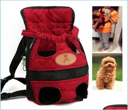 Porte-chiens animaux de compagnie fournit des transports pour chiens rouges voyage respirant sac à dos doux chiot extérieur chihuahua petits chiens saut de manche de chaussée s 5063327