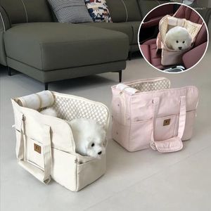 Transportín para perros, Gato portátil, bolso de hombro, asiento de coche, transportadores antideslizantes, cama segura para cachorros, productos para Chihuahua