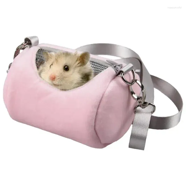 Sac de transport Portable pour petits animaux, sac à dos respirant et chaud en peluche pour Hamster, voyage pour animaux de compagnie