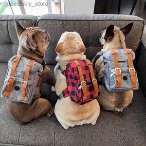 Carrier de chien Preppy Style Bulldog Dog Travel Backpack Harness For Small Medium Dogsr pour porter un sac de porte-chien mignon en plein air PETS L49