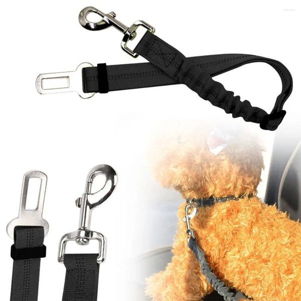 Porte-chien ceinture de sécurité ceinture de sécurité réglable réflexive élastique chiot de voyage de voyage de voyage corde de sécurité