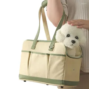 Transportín para perros, transportadores de lados suaves, bolsa de mano portátil para cachorros y gatos con bolsillos, mascota interactiva transpirable adecuada para perros pequeños