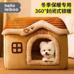 Dog Cat Nests, Warm Detachable Washable in Autumn and Winter, Enclosed All Seasons, Suitable for Small Dog Pets