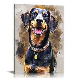 Portrait de chien / chat aquarelle peinture encadrée