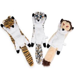 Chien chat jouets grinçants pas de farce tigre léopard Lion en peluche à mâcher animaux jouet pour petits chiens moyens formation JK2012XB1786775