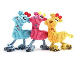 Chien mâcher des jouets griffes girafe enlefée de la corde en toison animaux de jouets interactifs en peluche de chiot pour animaux de compagnie chat mâchage