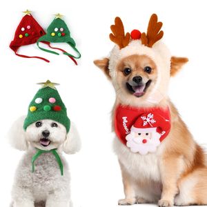 Chien Noël Bandana Santa Hat Chiens Écharpe Triangle Bavoirs Foulard Costume De Noël Tenue Pour Petits Moyens Grands Chats Animaux w-01272