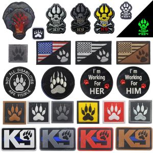 Hondenklauw geborduurde patches US Army Militaire patch Amerikaanse vlag 3D PVC K9 Dogs Tactical Emblem Rubber borduurbadges