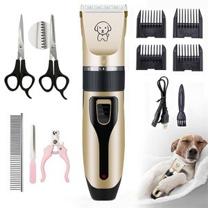 Cortadora de pelo para perros, cortadora de pelo para perros, aseo (mascota/gato/perro/conejo), cortadora de pelo, juego de afeitadora para mascotas, recargable inalámbrico, profesional 220423