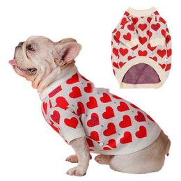 Ropa para perros Diseñador de la marca Ropa para perros Día de San Valentín Suéteres para perros Diseño de corazón rosa Sudaderas para cachorros con patrón de letras clásicas Suéter para mascotas Ropa para mascotas M685