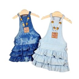 Hondenkleding Denim Jeans Jurk Jumpsuit Jongen Meisje Hondenkleding Paar Huisdier Outfit Puppykostuum Overalls Broeken Dropship Huisdierkostuum 240307