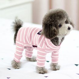 Hondenkleding voor kleine honden Zomer gestreepte jumpsuit voor chihuahua Franse bulldog jas Zachte pyjama voor honden Kat kostuum XXL Y20231H