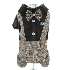 Hondenkleding Dierenkleding Honden honden herfst heren Britse riem vier voet kleding kraag teddy puppykleding