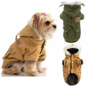 Hondenjas jasje huisdier hoodie hondenkleding warme plaid vest winter koud weer huisdieren outdoor jassen voor kleine medium grote honden harige kraag, geel, s, A205
