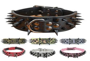 Halsband voor grote honden PU-leer Grote halsband met zwarte spikes bezaaid voor grote hond Pitbull Mastiff Rottweiler CX2007237738651