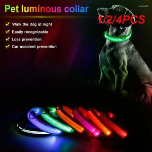 Collares para perros 1/2/4 Uds LED sin batería resistente y duradero a prueba de golpes múltiples modos de luz cuerda de tracción de mano de obra exquisita