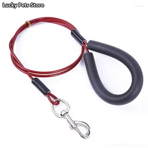 Hondenkragen 1,5 m/1,8 m/2 m riem voor middelgrote grote honden stalen kabel trekken touw anti-bijbite tie out out outdoor puppy wandelriem