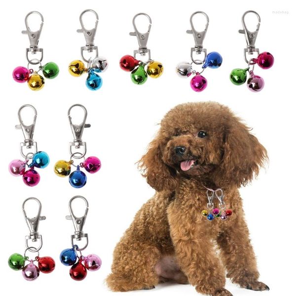 Collares para perros, 1 pieza, Collar para gatos, campana, accesorios DIY para protector de seguridad para gatitos ruidosos con cierre de langosta, Color aleatorio