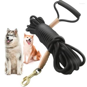 Collares para perros, correa extendida de 10m y 20m con mango, cuerda resistente de nailon de 8mm para escalar, hebilla de cobre puro, plomo para agilidad de entrenamiento