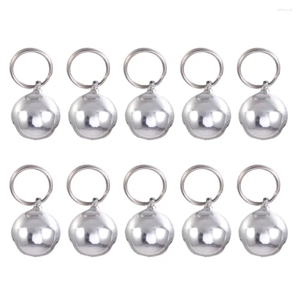 Colliers de chien 10pcs Pet Small Puppy Collar Collier PENDANT ACCESSOIRES POUR avec Bell Kitten (Silver 18 mm)