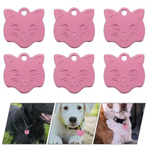 Collares para perros, 10 Uds., etiquetas para identificación de mascotas, dijes con forma de cabeza de gato para decoración de collar de cachorro