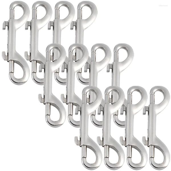 Collares para perros 12 PCS Doble Pets de metal Pets de metal Gancos de Lanyard Scop Camina de correa de correa Aleación de zinc Clips DIY ENCRETADO