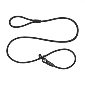 Colliers de chien 130cm anti-déflagrant réglable corde de traction laisse marche antidérapante noir pour moyen grand nylon entraînement durable