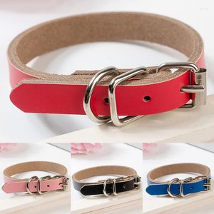 Colliers pour chiens, 1 pièce, réglable, coloré, en cuir véritable, chaton, chat, sangle de cou en peau de vache, produits pour animaux de compagnie, accessoires