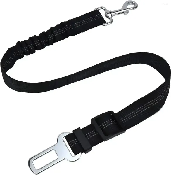 Colliers de chien 1pcs ceinture de sécurité de voiture de haute qualité avec ligne d'amortissement et réfléchissante longueur réglable adaptée à tout