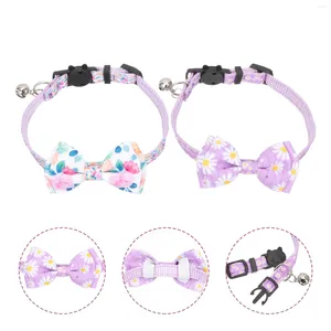 Halsbanden 2 stuks huisdierhalsband Bloemthema Puppy Decoratieve Kat Soepel Kitten Strikversiering Vrouw