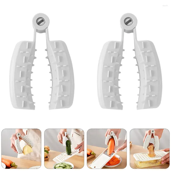 Collares para perros 2 PCS Protector de manos vegetales Cortador de patatas Protector de dedos Clip de seguridad Guardamanos Abs Alimentos