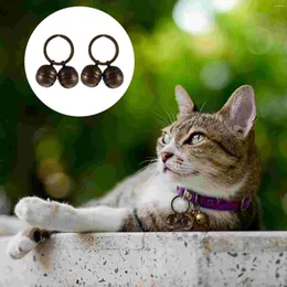 Halsbanden 2 sets koperen sleutelhanger klokken kat hanger kraag huisdier DIY accessoires