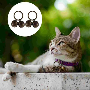 Hondenkragen 2 Sets Pet Bell Belt Key Holder Diy Loud Little Training Cat Accessories Copper Chain