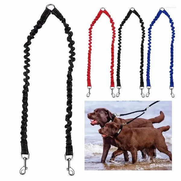 Collares para perros Acopladores de 2 vías Correa Cuerda Elástica Extendida Cinturón para mascotas Entrenamiento al aire libre para dos perros dobles pequeños medianos grandes Cosas de plomo