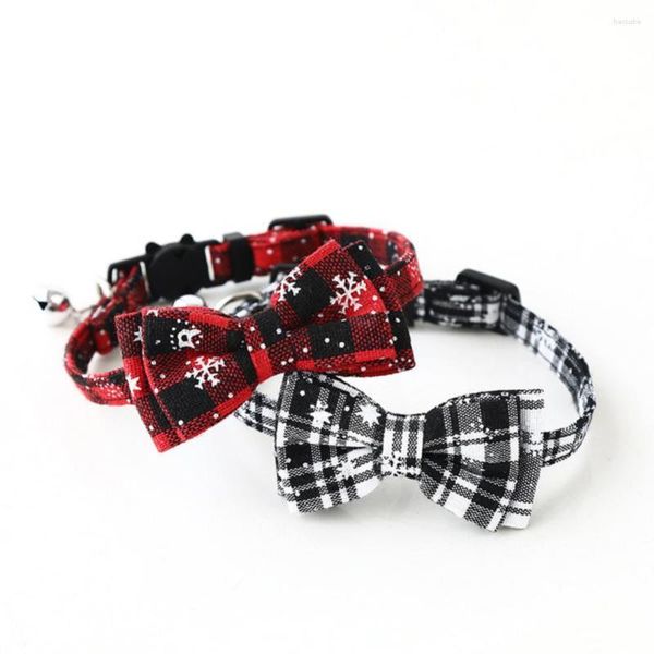 Collares para perros 2023 Serie de Navidad Collar de mascotas Ceraca de nieve Bow Cat Tie Christamas Suministros