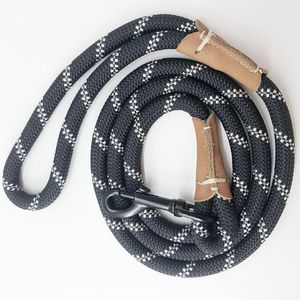 Collares para perros Correa larga de 2m, 3m y 5m, correa para mascotas, antideslizante, reflectante, entrenamiento de nailon negro, correas de trabajo para perros medianos y grandes