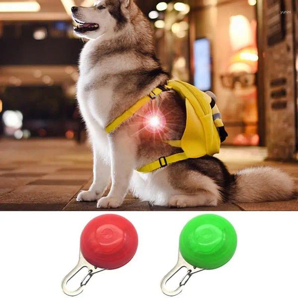 Collares para perros 2 uds colgante brillante llavero de seguridad con batería multifuncional iluminado suministros para mascotas para mochilas mochilas escolares