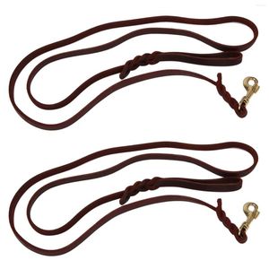 Colliers pour chiens 2 x 2 m de long en cuir tressé pour animal de compagnie, collier de traction, sangle d'entraînement, laisse