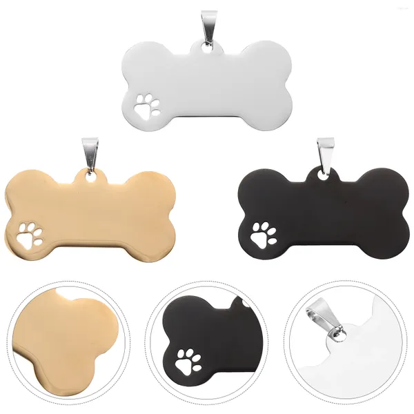 Colliers de chien 3 PCS Listes d'animaux de compagnie Tags animaux de compagnie Puppy vierge anti-perdant