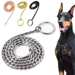 Hondenkragen 35-75 cm slangenketen kraag slip nek training pet choker ketting metaal koper voor kleine middelgrote grote honden item