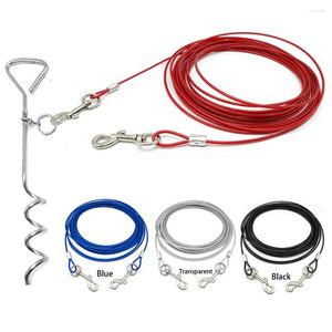 Hundehalsbänder 3M 5M 10M Tie-Out-Kabel Hochleistungshundekettenleinen Outdoor-Leinengürtel für kleines, mittelgroßes, großes Campingtraining