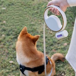 Colliers pour chiens Laisse 3M avec distributeur de sacs à caca Roulette Extension de collier pour animal de compagnie rétractable automatique Chiot Marche Laisse en cours d'exécution