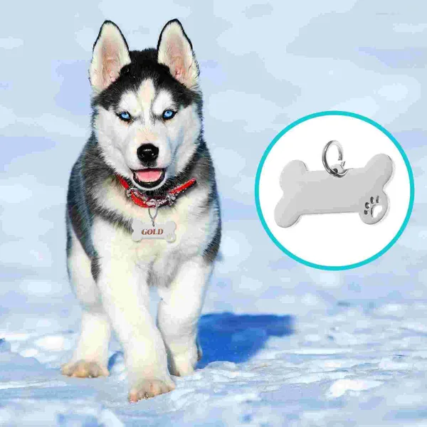 Colliers de chien 4 PCS PET ID Étiquettes-cadeaux Tags de gravure en métal personnalisé Anti-perdant pour animaux de compagnie