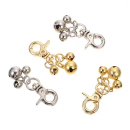 Colliers de chien 4 pièces porte-clés pour animaux de compagnie antivol cloches fortes accessoires horloge en métal accessoires de collier de chat en alliage de Zinc collier de bricolage médaillon