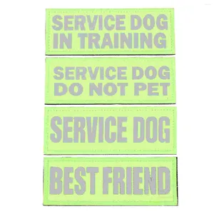 Hondenkragen 4 PCS Service Verwijderbare labels Label huisdieren Accessoire draagbare reflecterende patch tag slijtage-resistente nylon harnas patches