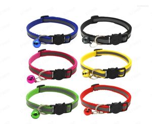 Collares para perros, paquete de 6, seguridad reflectante para gatos, liberación rápida con campana, correa de nailon ajustable, Collar para perros pequeños y gatos de 19-32cm