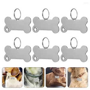 Hondenkragen 6 pc's Pet Tag ID Tags Hangnaam Plaat Roestvrij staal Pendent Charm Personaliseren