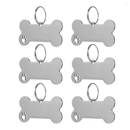 Halsbanden 6 stuks huisdiertaglabels kat gepersonaliseerde roestvrijstalen ID-tags naamplaatje mooi hangend